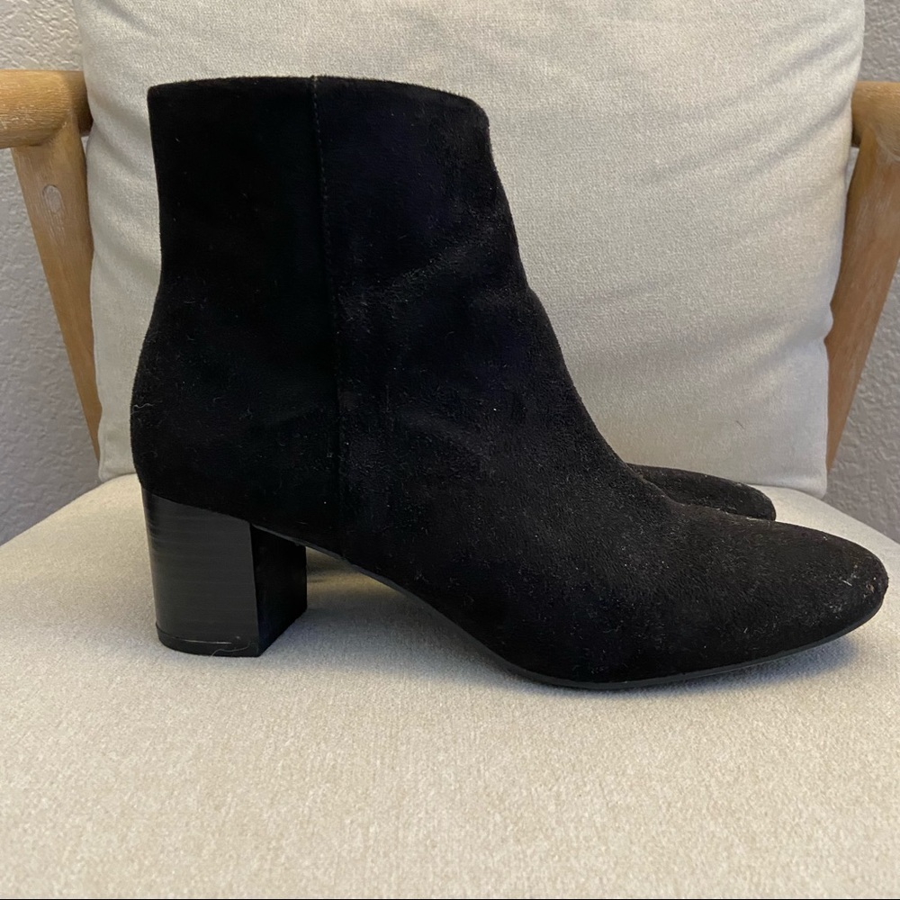 Suede black booties